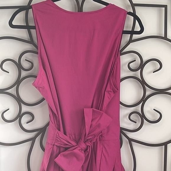 SANDRO POPLIN WRAP DRESS PINK SIZE 12 - Picture 7 of 10